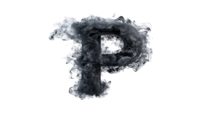 Smoky Letter P on Transparent Background