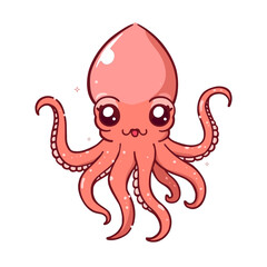 Squid Cartoon Design Very Cool