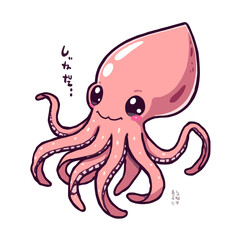 Squid Cartoon Design Very Cool
