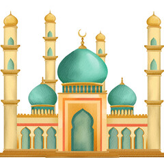 Watercolor Illustration of a Mosque