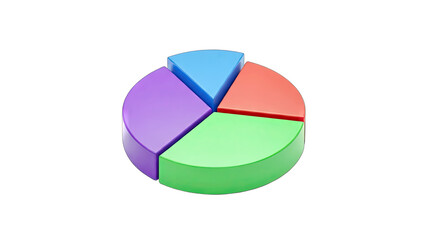 Obraz premium Colorful Pie Chart Illustrating Data Analysis on White Background