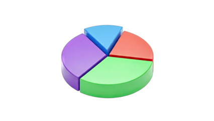 Colorful Pie Chart Illustrating Data Analysis on White Background
