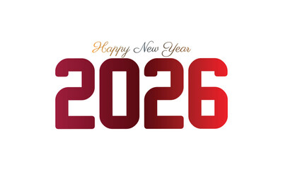 2026 Happy New Year Text and Symbol Design Template. 2026 Number Sign, 
