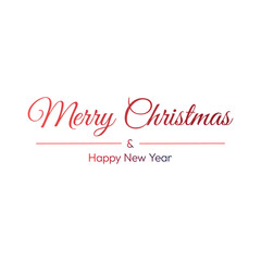 Merry Christmas and Happy New Year Calligraphy Text Design with Isolated on a White Background, 