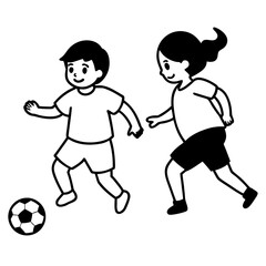 children playing football