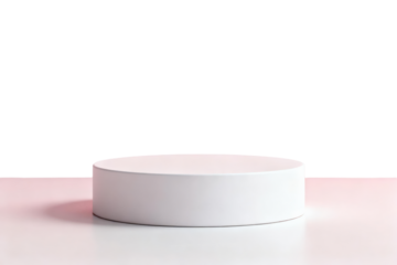 White circular podium on a plain background for product display