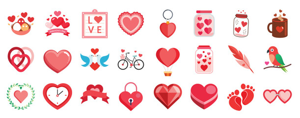 cute valentine s day icons for creative design projects