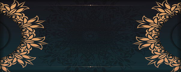 dark green luxury background with indian mandala ornament