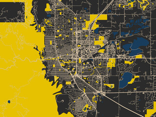 Abstract city map of Boulder, Colorado with charcoal, ivory and ink-blue tones © W&S Stock