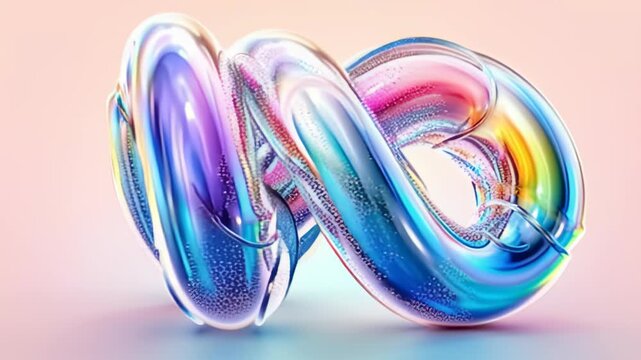 Abstract colorful infinity shape featuring fluid design and pastel hues