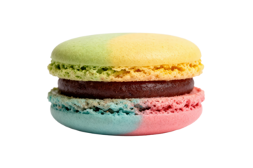 Colorful macaron with multiple layers and different fillings
