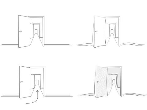 linedrawing open door
