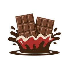 Delicious chocolate bar design with vibrant color accents and text elements