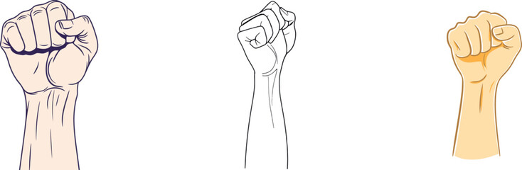 The continuous line drawing depicts a fist, serving as a simple yet powerful symbol of rebellion, freedom, and the spirit of protest