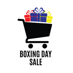 shopping cart with gift boxes