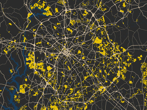 Charlotte, North Carolina &ndash; minimalist flat city map