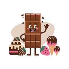 Delicious chocolate bar design with sweet swirls and rich colors