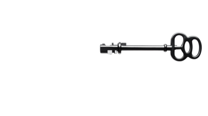 Vintage Key on Transparent Background