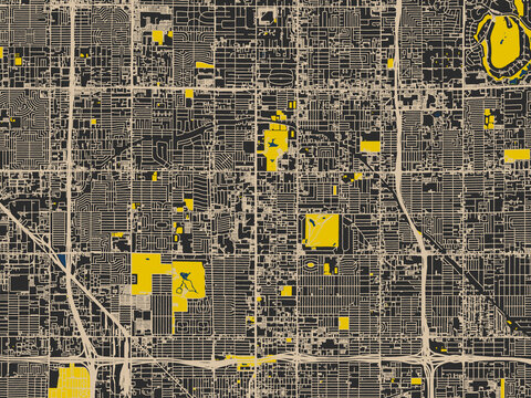 Encanto, Arizona &ndash; minimalist flat city map