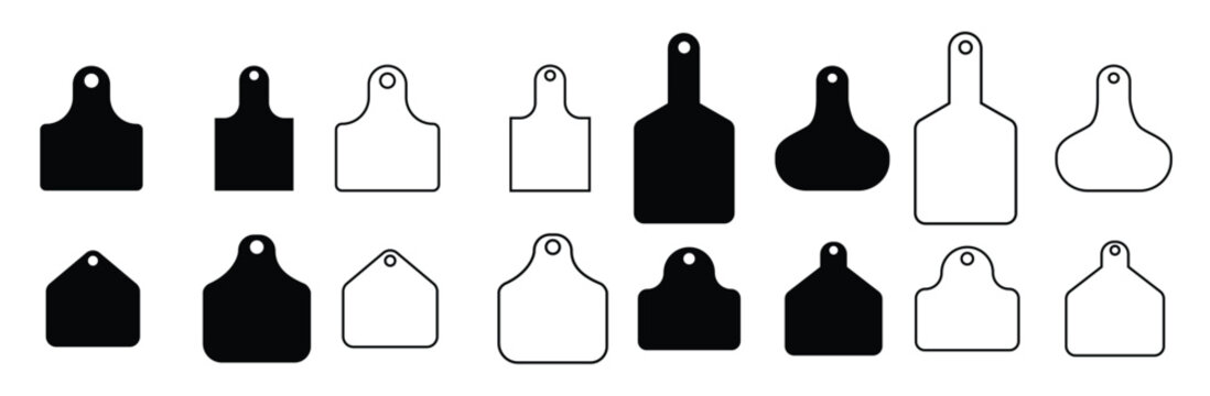 cow tag icon vector ear tag illustration sign beefs symbol