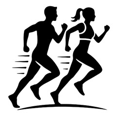 runner silhouette vector transparent image logo