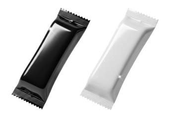 Black and white toothpaste tubes isolated on transparent background