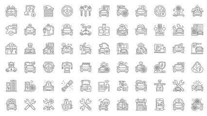 A collection of vector icons and symbols for web design, including business, travel, media, money, and computer themes