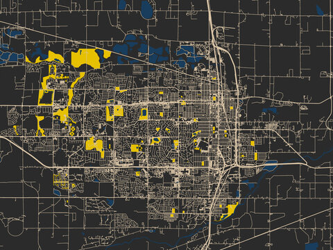 Greeley, Colorado &ndash; minimalist flat city map