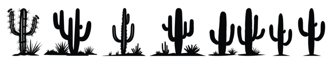 cactus silhouette clipart bundle  © Kulva