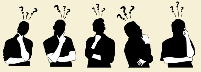man thinking style editable vector illustration