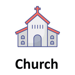 Church Vector icon which can easily modify or edit