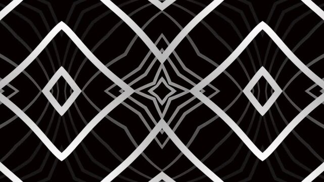 Geometric White Line Symmetry Animation &ndash; Minimal Abstract Pattern Loop