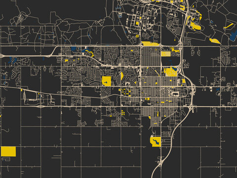 Lawton, Oklahoma &ndash; minimalist flat city map
