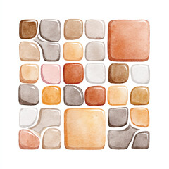 Watercolor Stone Tile Pattern Background