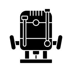 Solid Black Wood Router Tool Silhouette Icon
