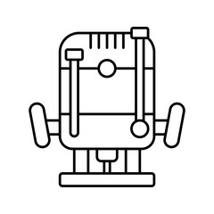 Outline Wood Router Milling Tool Line Art Icon
