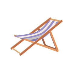 Folding Beach Chair with Stripes on White Background
