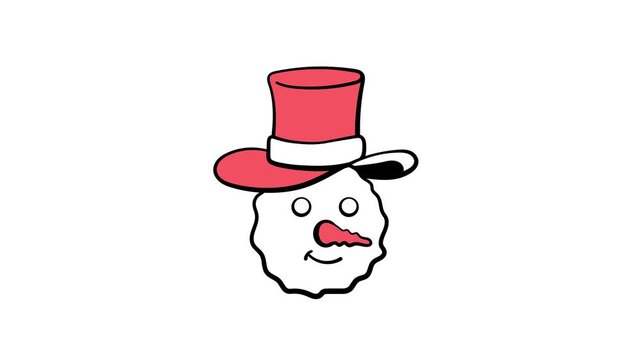 Grab this creatively designed doodle style snowman animated icon