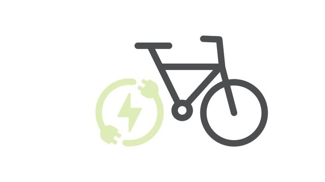 Eco electric bicycle, e-bike charge sign, video.