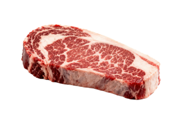 Fresh raw beef steak with marbled texture ready for cooking