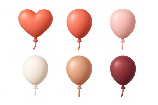 Romantic balloon icons in soft gradient design for celebration cards and invitations - Powered by Adobe