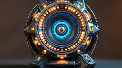 Video A close-up view of a speaker on a stand, suitable for presentations or music events