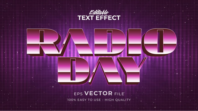 Editable Text Effect - World Radio Day