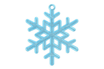 Fototapeta premium Blue ice snowflake ornament creating a festive winter decoration, isolated with transparent background