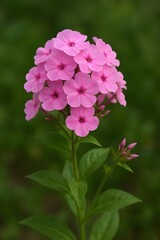 pink phlox cluster in garden
