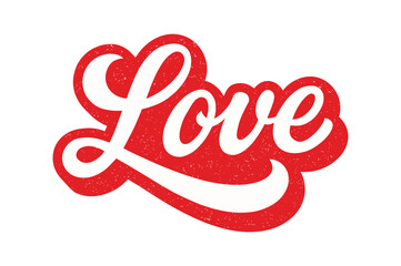 Love Retro Handwritten Script Text Vector