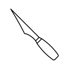 Outline Wood Carving Knife Line Art Icon
