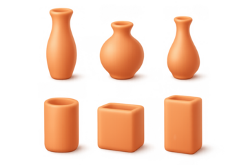 Cartoon vase collection for home decor and design projects