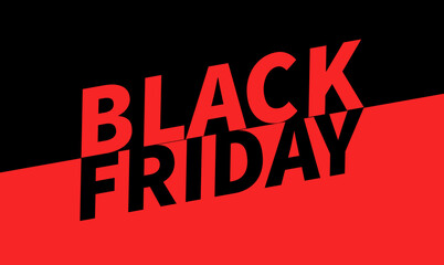 Black Friday Sale Banner in Bold Red and Black Colors for Retail Promotions, Black Friday Promotional Graphic, Modern Sale Poster, Red and Black Discount Advertisement, Black Friday Marketing Banner.
