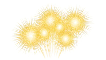 Fototapeta premium Yellow dandelion flowers isolated on transparent background with bright sunny lighting